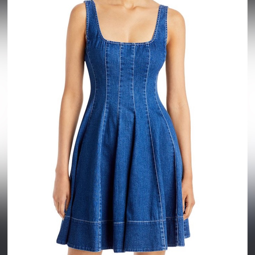 STAUD WELLS MINI DRESS / DENIM